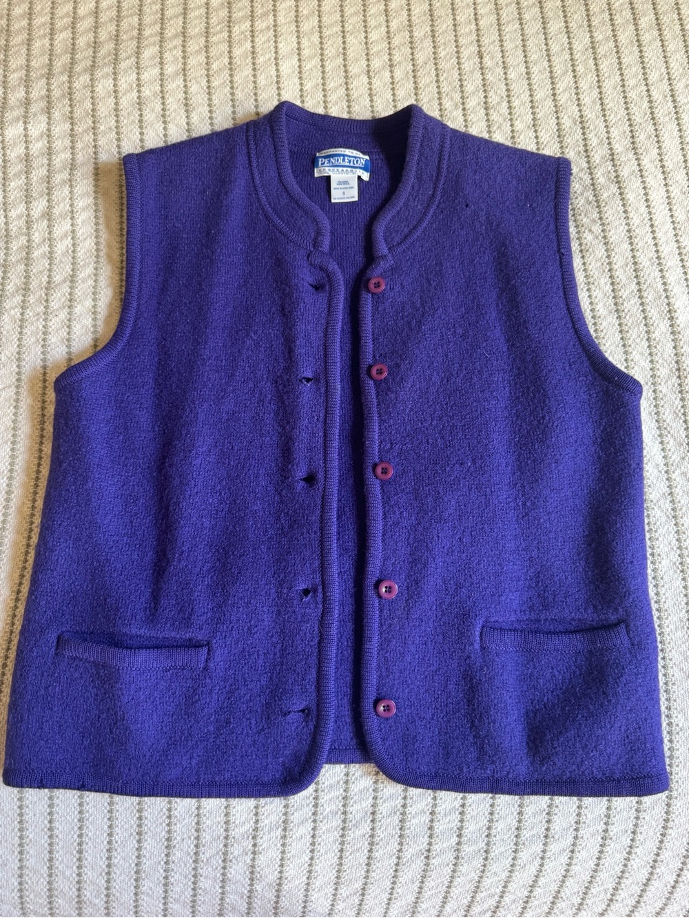 Pendleton Royal Purple Wool Vest